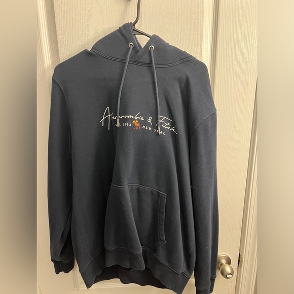 Navy hoodie. Abercrombie and Fitch size L. - Picture 1 of 3